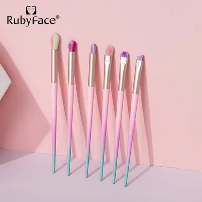 RUBYFACE nokta makyaj fırça seti 6 göz fırçası seti profesyonel göz farı fırçası makyaj makyaj aracı hediye kutusu