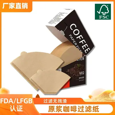 v02 Fächerförmiges Kaffeefilterpapier für Pour-Over, Einweg