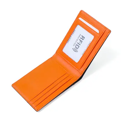 Ultra İnce Erkek Gerçek Deri Cüzdan RFID Korumalı Kart Tutucu - 9