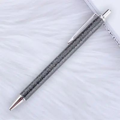 Gold Glitter Click Ballpoint Pen with Printable Logo, Advertising Pen - 13
