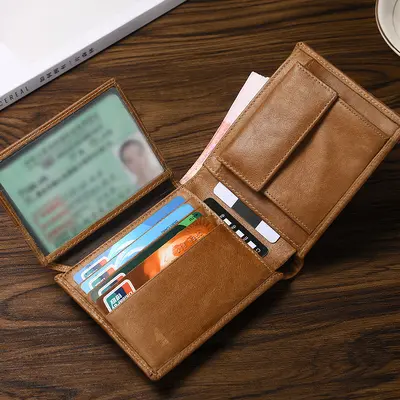 Vintage Herrenbrieftasche aus Rindleder mit RFID-Schutz