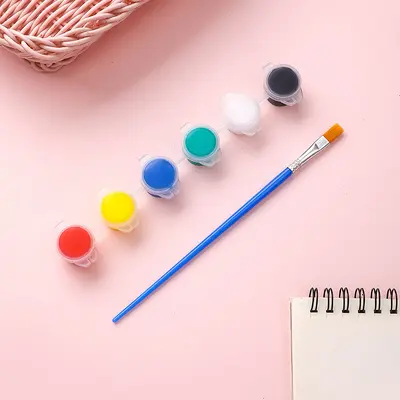 3ml Akrilik Boya Kalemi 12 Renk Bağlı Boya Fırça Seti Çocuk DIY Karalamalar Uçurtma Maske Boyama Boyası - 8