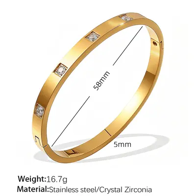 Titanstahl-Armband mit Sechsstern-Verschluss, 18k vergoldet - 12