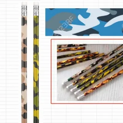 Camouflage Four-Color Printed Wooden Pencil
