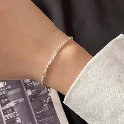 S925 sterling silver moonstone seven star bracelet elegant - 9