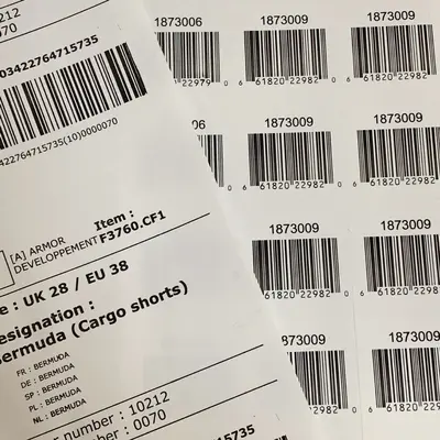 Waterproof Barcode Shoe Box Adhesive Labels, Printable