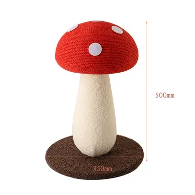 Large Vertical Cat Scratching Post with Mushroom Design Climbing Frame - 9