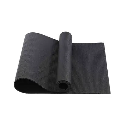 Black Matte High-Density PVC Yoga Mat, Non-Slip, 6mm Thick - 6