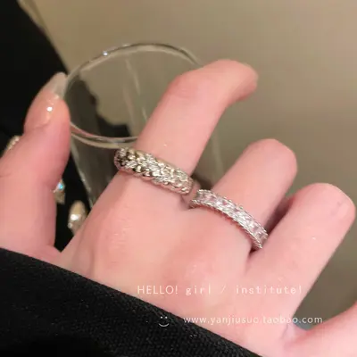 Open Ring for Women, Sparkling Rhinestone, Delicate Design