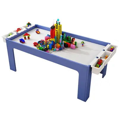 Multifunctional Children's Building Block Table with Sand Tray - 6