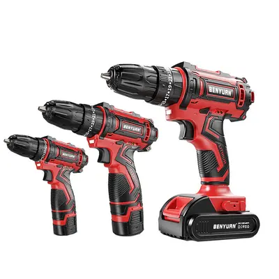 Support processing and wholesale foreign trade home electric screwdriver impact drill hand drill tool lithium electric drill set combination