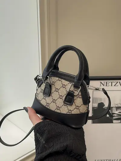 Kore Tarzı Mini Kabuk Çanta, Kız Çocuk ve Anne-Kız Model, Kontrast Renk - 7