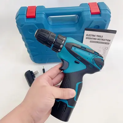 Foreign trade model 12V rechargeable drill lithium battery multifunctional electric drill set accessories multifunctional screwdriver electric screwdriver