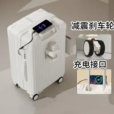 Travel Suitcase with Brake Wheels and Combination Lock, Large Capacity Retro - 1
