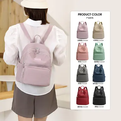 Damen-Rucksack in Einfarbdesign für Schule und Reise - 3