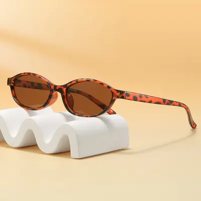 Small Oval Frame Retro British Style Sunglasses - 4