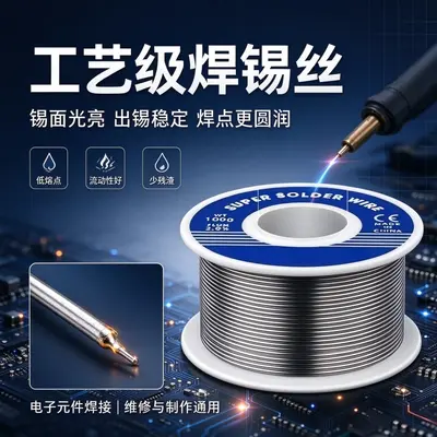 Lead-Free Solder Wire with Rosin Core, High Purity