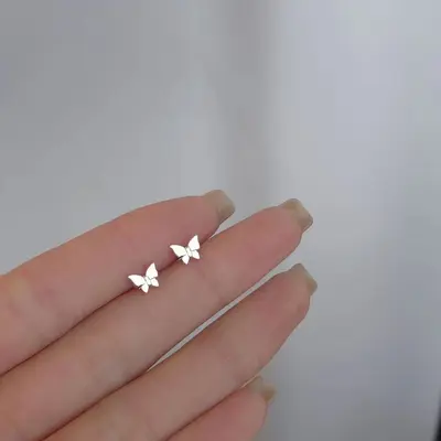 925 silver earrings, simple design, girls