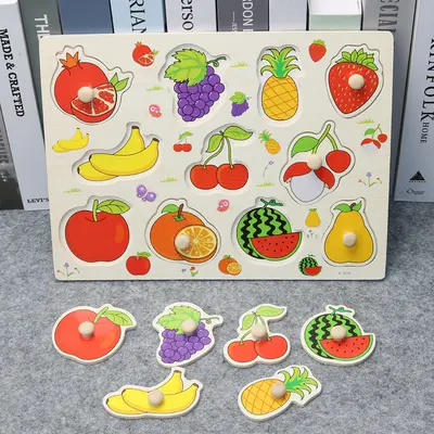 Çocuk Montessori erken eğitim paneli el kapma tahtası 1-2 yaşında 3 bebek ahşap bulmaca aydınlanma bilişsel eşleştirme eğitici oyuncaklar - 13