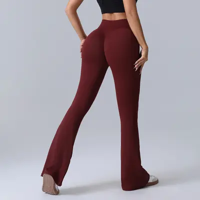 Pfirsich-Po-Lift High-Waist-Yoga-Hose für Damen, weites Bein, schnelltrocknend - 11