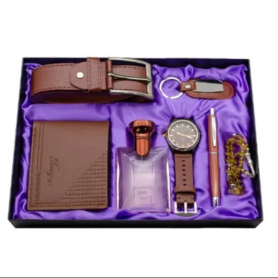 Herrengeschenkset Uhr Geldbörse Gürtel Parfüm Geschäftsgeschenke