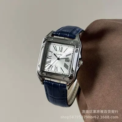 Cartisi men's wristwatch, square, roman numerals, leather strap - 7
