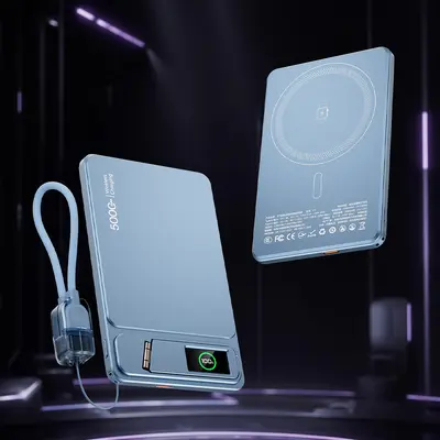 MagSafe Wireless Magnetic Power Bank with TFT Color Screen and Stand - 11