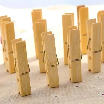 Bambu Ahşap Çamaşır Mandalı, Rüzgar Geçirmez, Küçük Boy, Yorgan Kurutma