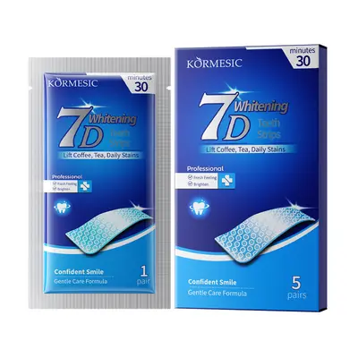 Purple Teeth Whitening Strips with Bamboo Charcoal and Coconut Oil, Stain Remover - 10