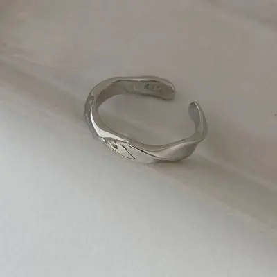 Silber dreiteiliges Ringset Damen, minimalistisch - 10