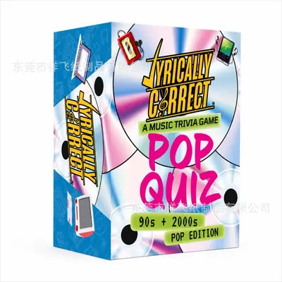Lyrically Correct POP QUIZ English Song Guessing Party Card Game