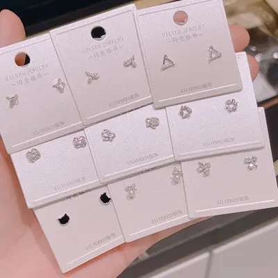 S925 silver women's mini stud earrings, Korean style