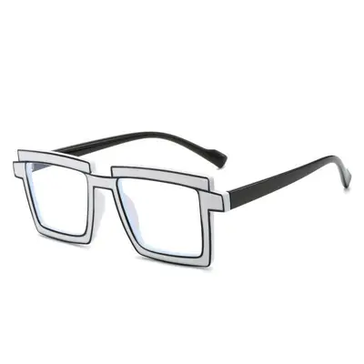 Color-Block Square Non-Prescription Glasses with Blue Light Protection - 13