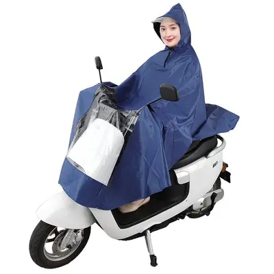 Thickened Electric Motorcycle Raincoat, Extended Length, Waterproof