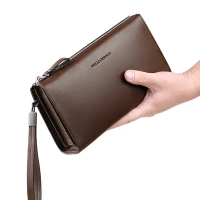 Men's Genuine Leather Clutch Bag, Large Capacity, Cowhide - 4