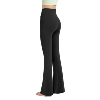 Antibacterial Women's Flared Yoga Pants, High-Waist Hip-Lifting