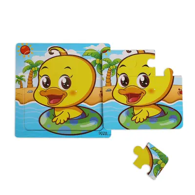 9 parçalı puzzle tahtası, karikatür hayvanlar ve trafik - 7
