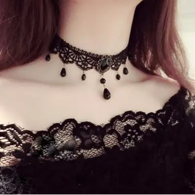 Sınır ötesi aksesuarlar kadın boyun bandı saray gotik seksi gerdanlık dantel kolye gerdanlık köprücük kemiği zincir kolye retro