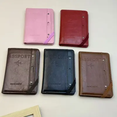 Hırsızlığa Karşı RFID Pasaport Kılıfı Çok Fonksiyonlu Kart Cüzdanı Kimlik Belgesi Biniş Kartı Saklama Çantası Uçak Bileti Kılıfı Seyahat Pasaport Cüzdanı