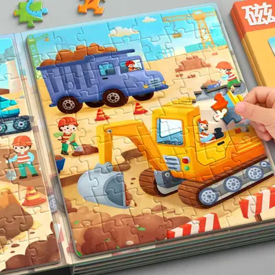 Magnetic Car Puzzle for Children Ages 3-6+ - 2