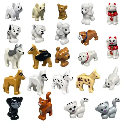 Small Particle Building Block Set with Animal Minifigures, Pets, Kittens, Puppies and Poli - 6