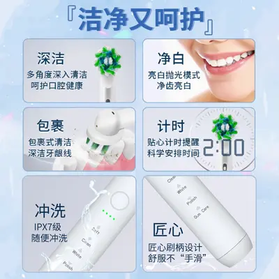 Rechargeable Electric Toothbrush, 5 Speeds, 3D Cleaning, Battery Indicator - 4