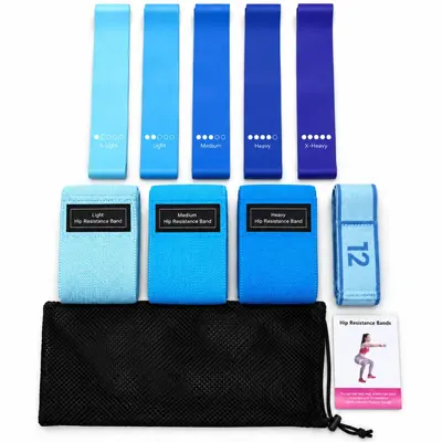 TPE Squat Resistance Band Set with Glute Ring and Yoga Pull Band