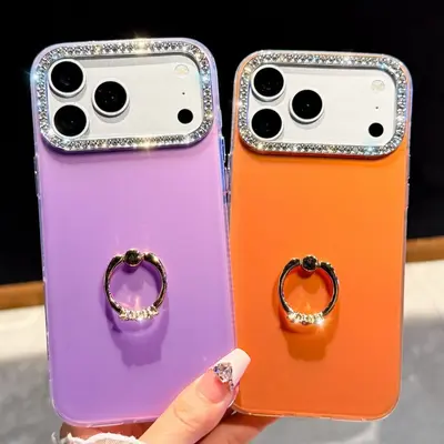 多巴胺指环支架手机壳适用苹果18潮流iPhone17Promax星钻软壳跨境