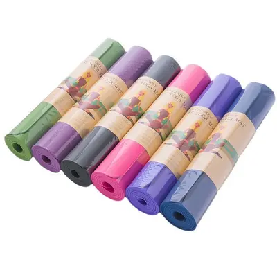 TPE Fitness Yoga Mat, Solid Colour, 183x61x0.6 cm - 1