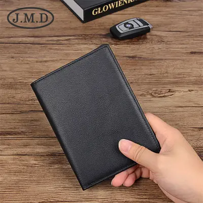 Deri Pasaport Çantası Retro Çok Kartlı RFID Koruması