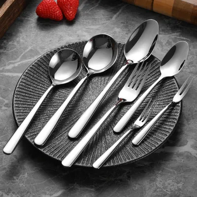 316 Stainless Steel Western Tableware Set, Steak Knife, Fork and Spoon - 2