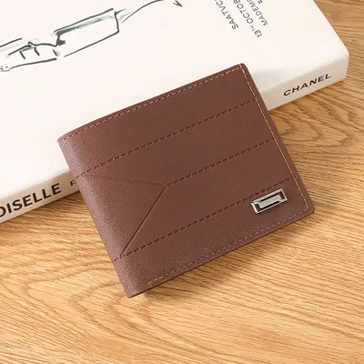 Embossed Soft Leather Short Men's Wallet with Multiple Card Slots - 8