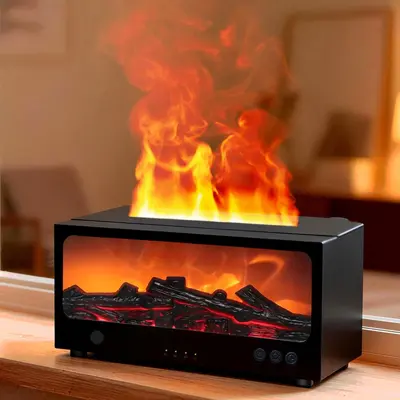 Ultrasonic Essential Oil Aroma Diffuser, 3D Fireplace Effect, Remote Control - 7