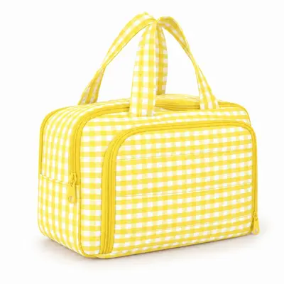 Large-capacity portable cosmetic bag with wide opening - 12